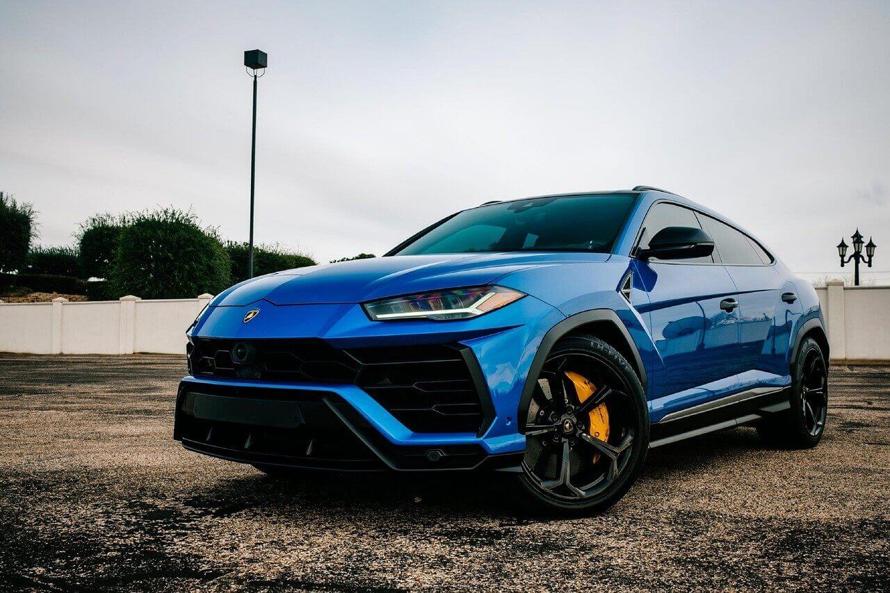 Blue Lamborghini Urus