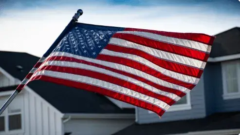 American Flag Waving on Pole American Flag Waving on Pole