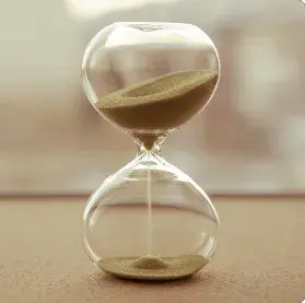 Hourglass with sand inside Hourglass with sand inside